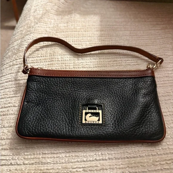 Dooney & Bourke Black and Brown Pebbled Leather Bag 8x4.5 - Picture 10 of 10